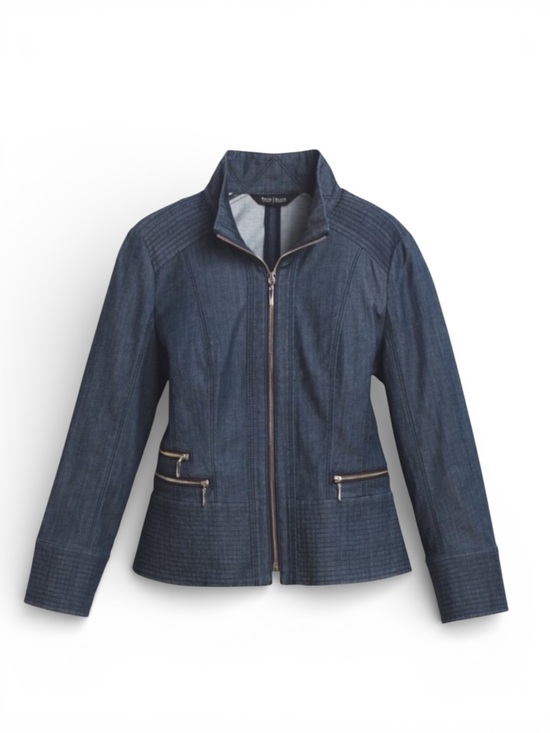 White House Black Market Jackets & Blazers - White House Black Market Zip Front Denim Jacket Blue 14